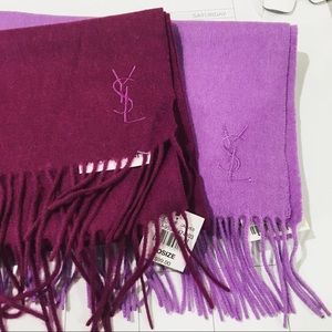 YSL wool scarf Magenta / Lilac purple color